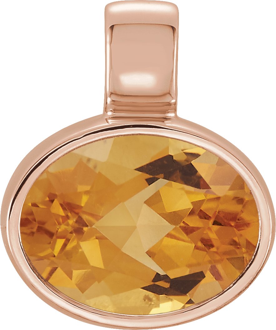 Oval Bezel-Set Pendant
