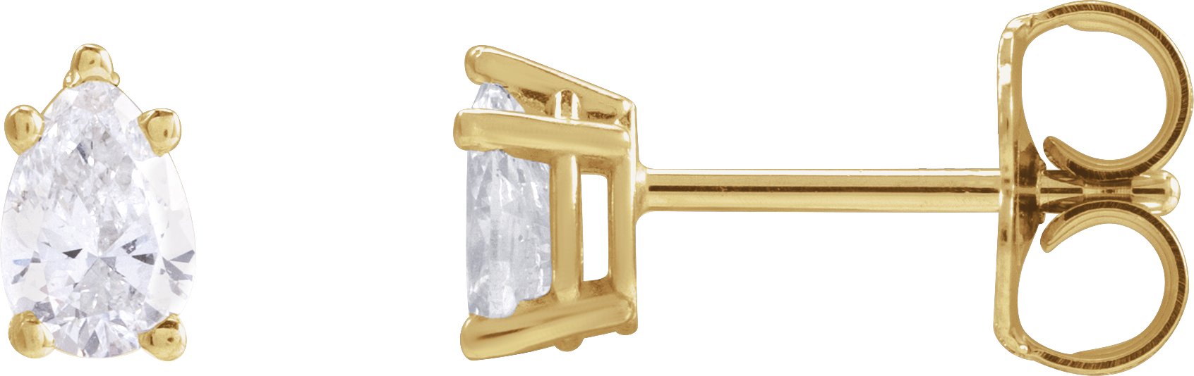 Pear 5-Prong Stud Earrings