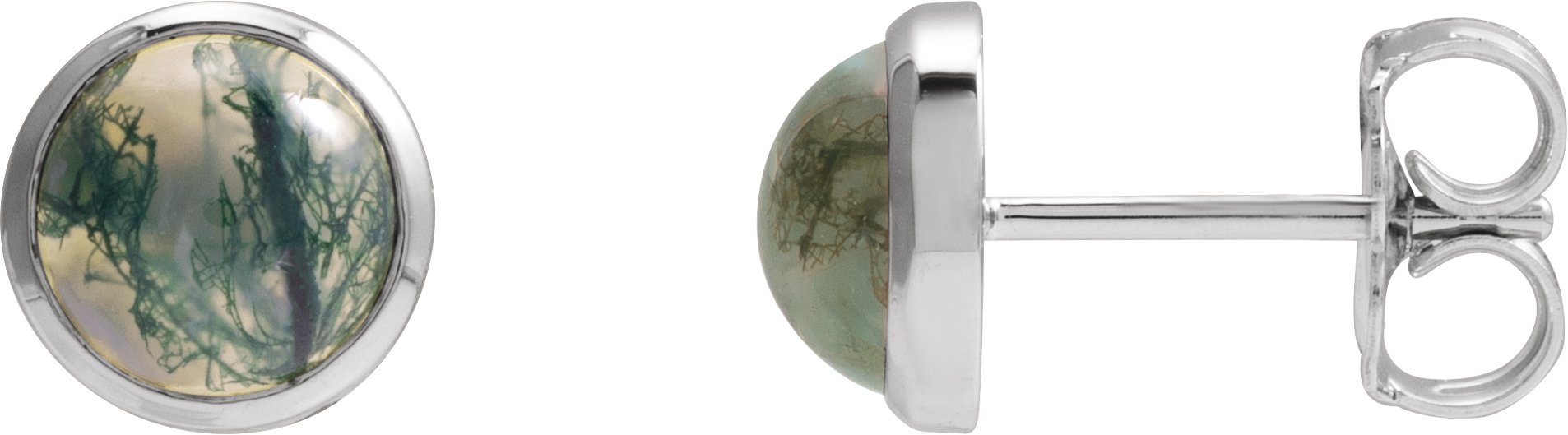 Round Bezel-Set Cabochon Earrings
