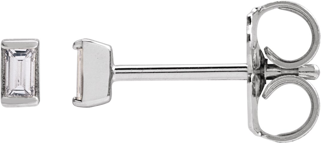 Straight Baguette Channel-Set Stud Earrings