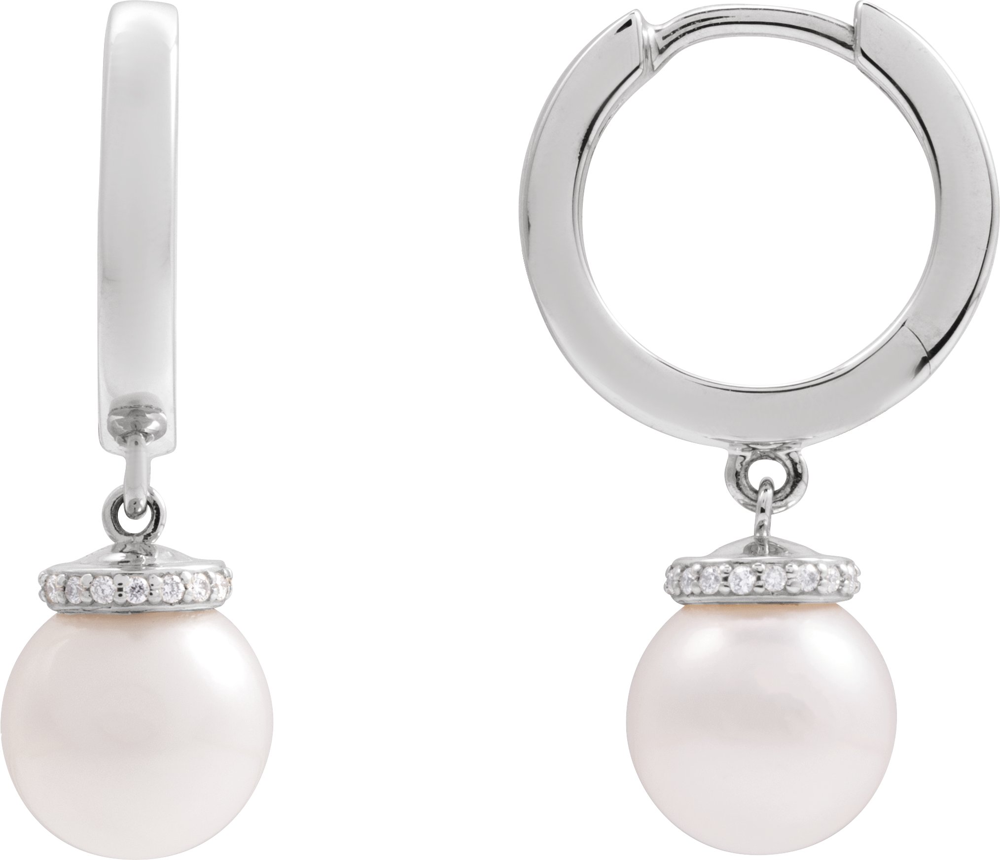 Accented Pearl Hoop Earrings