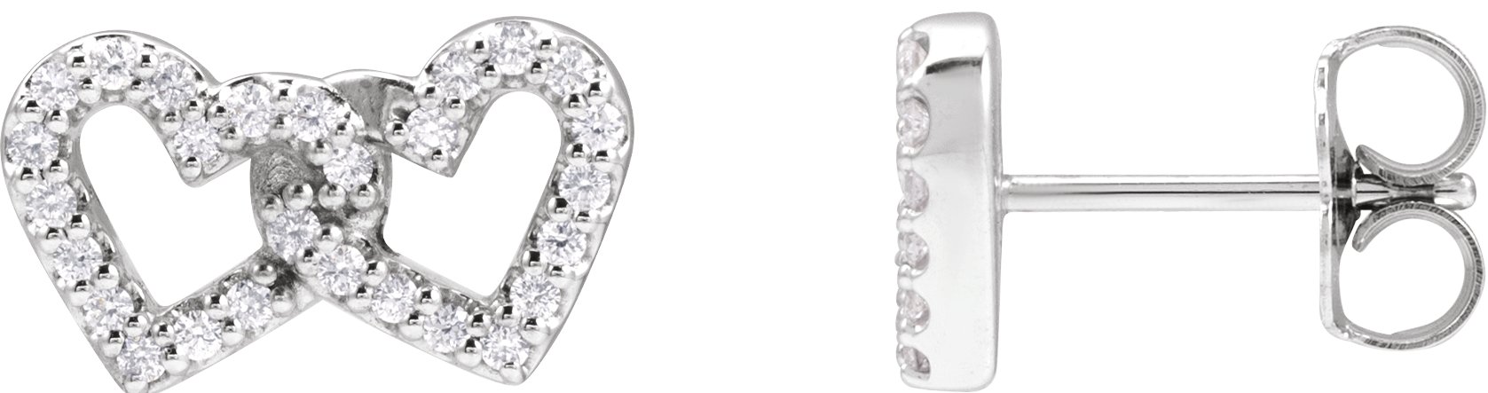 Interlocking Heart Stud Earrings