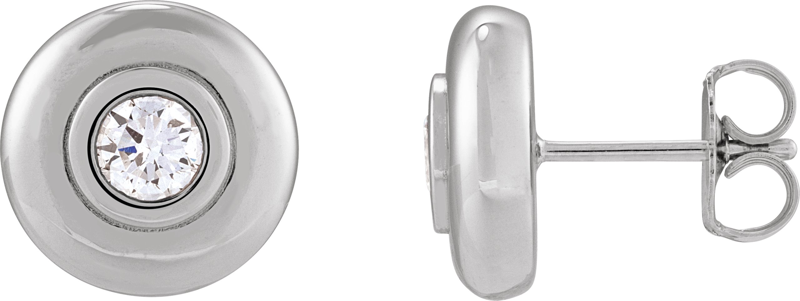 Bezel-Set Puffed Stud Earrings