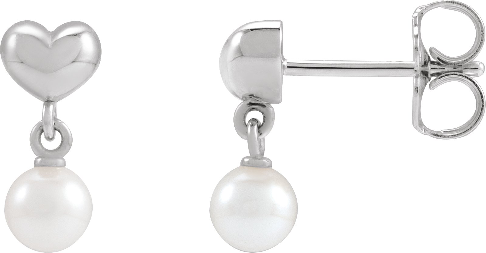 Pearl Heart Earrings