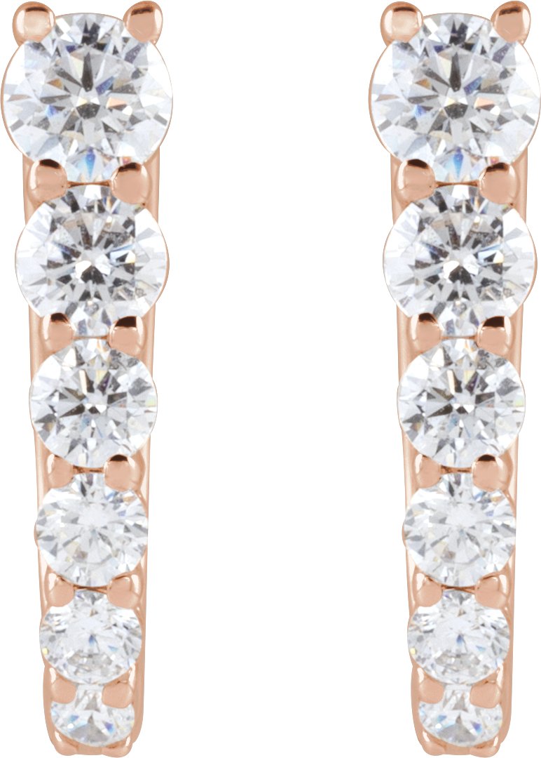 Accented U-Hoop Earrings