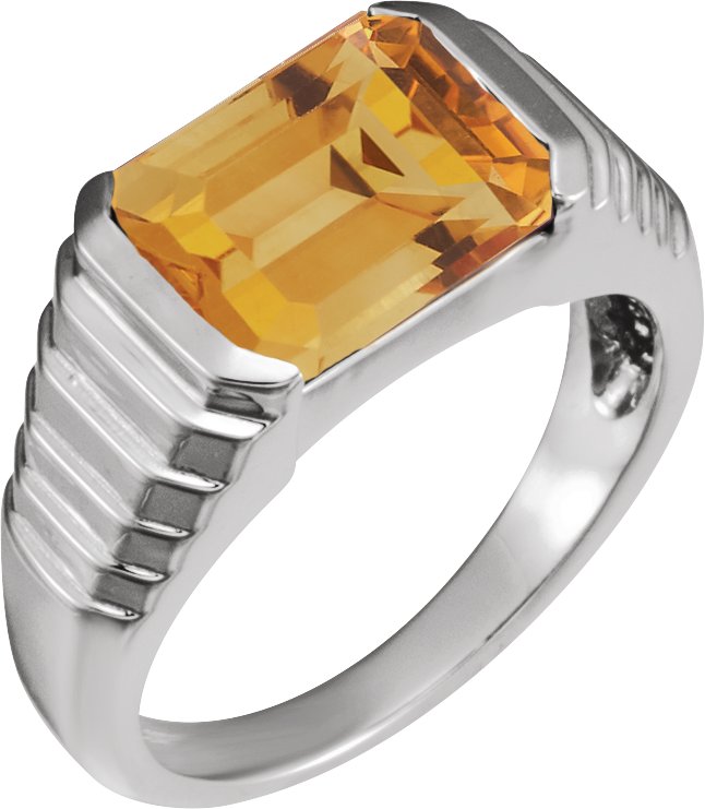 Emerald Bezel-Set Ring