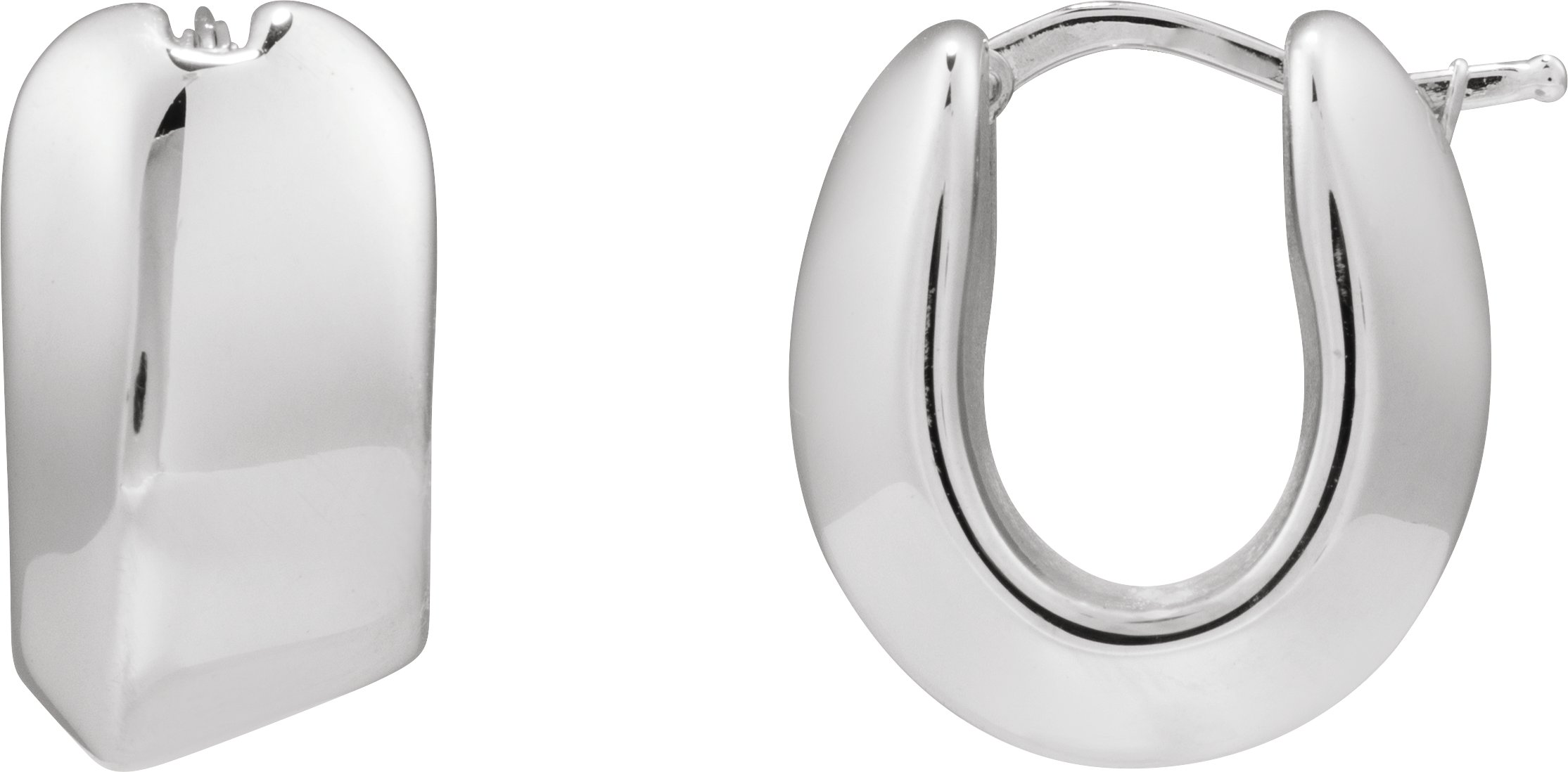 Electroform Puffed U-Hoop Earrings