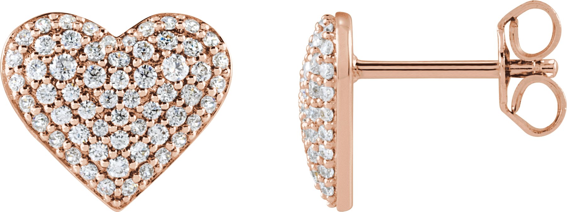 Accented Puffed Heart Earrings