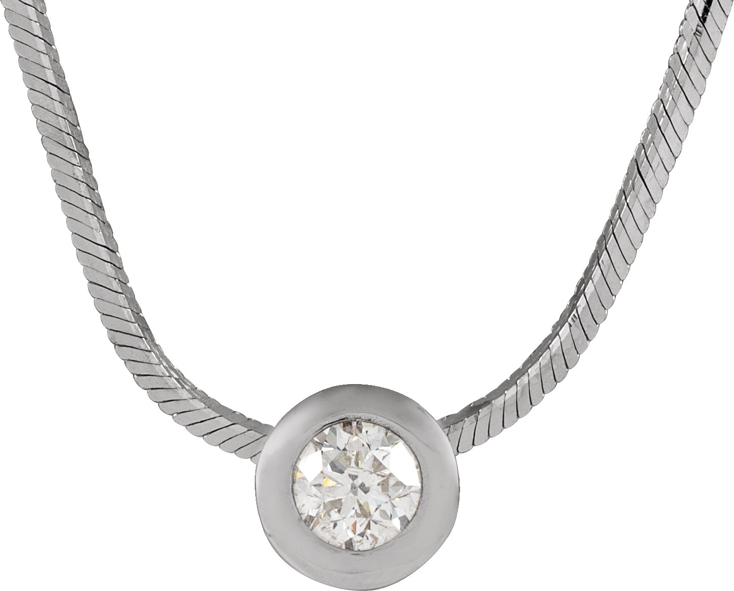 Bezel-Set Solitaire Necklace or Pendant