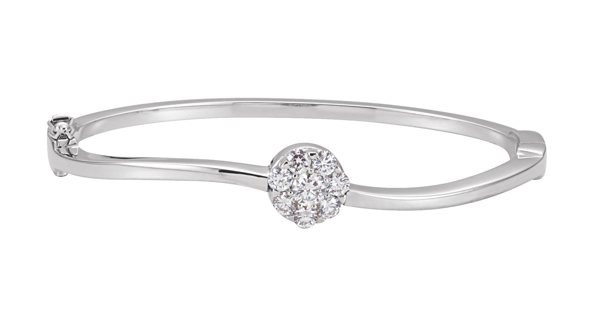 Cluster Hinged Bangle Bracelet