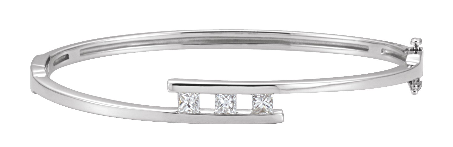 Three-Stone Hinged Bangle Bracelet
