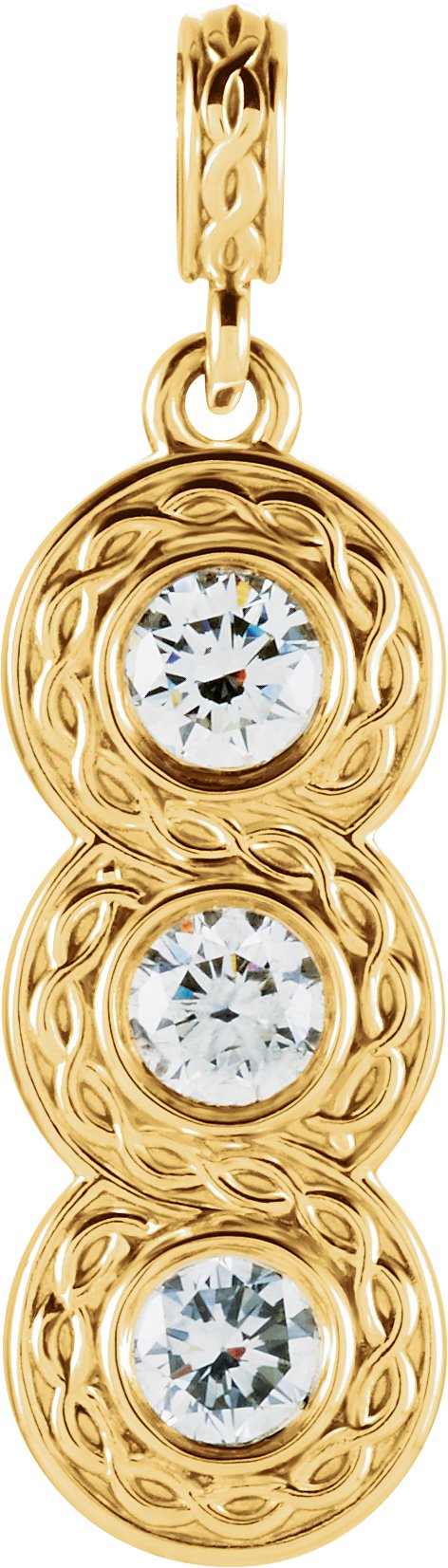 Three-Stone Bezel-Set Pendant