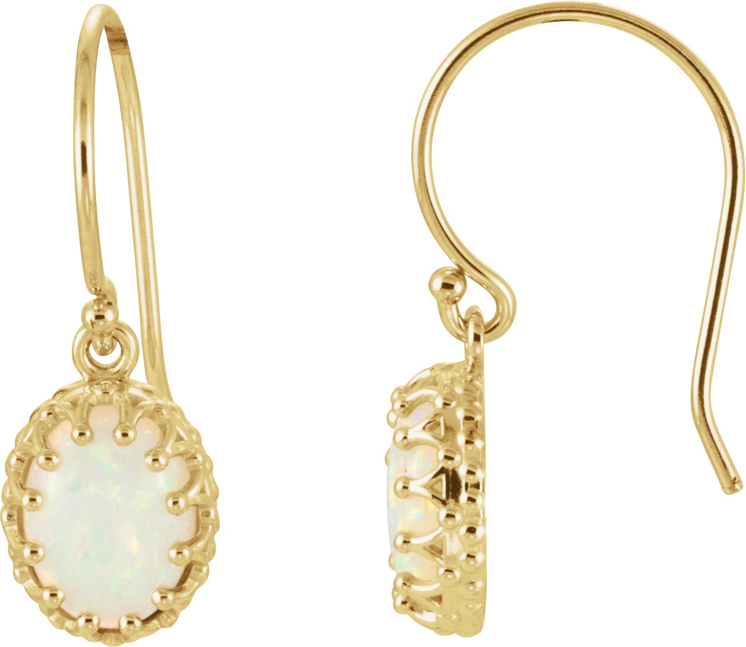 Cabochon Crown Earrings