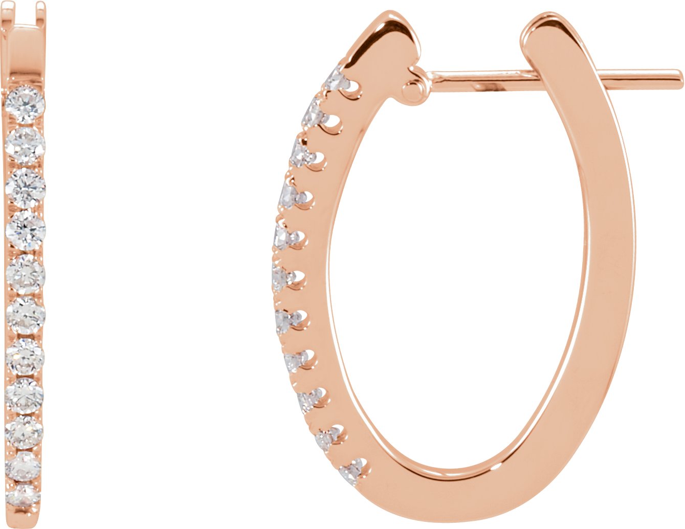 Accented U-Hoop Earrings