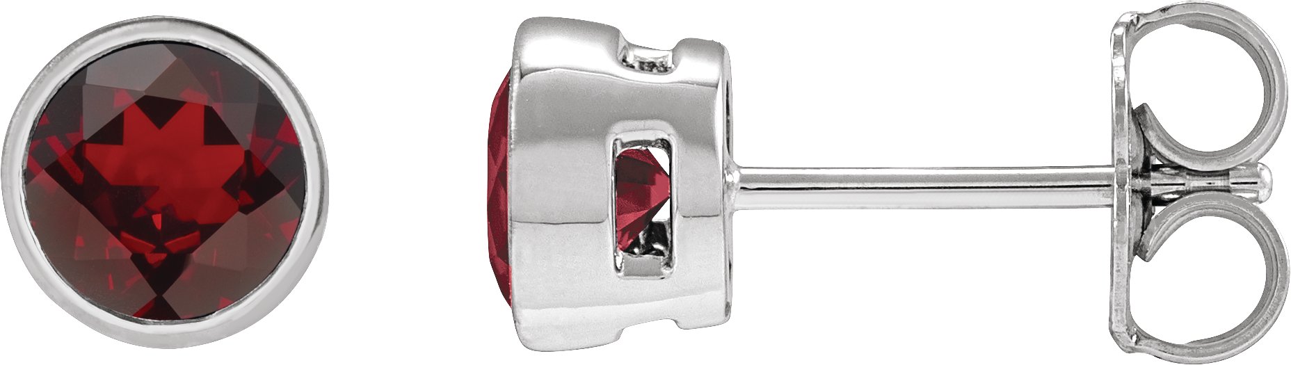 Bezel-Set Stud Earrings