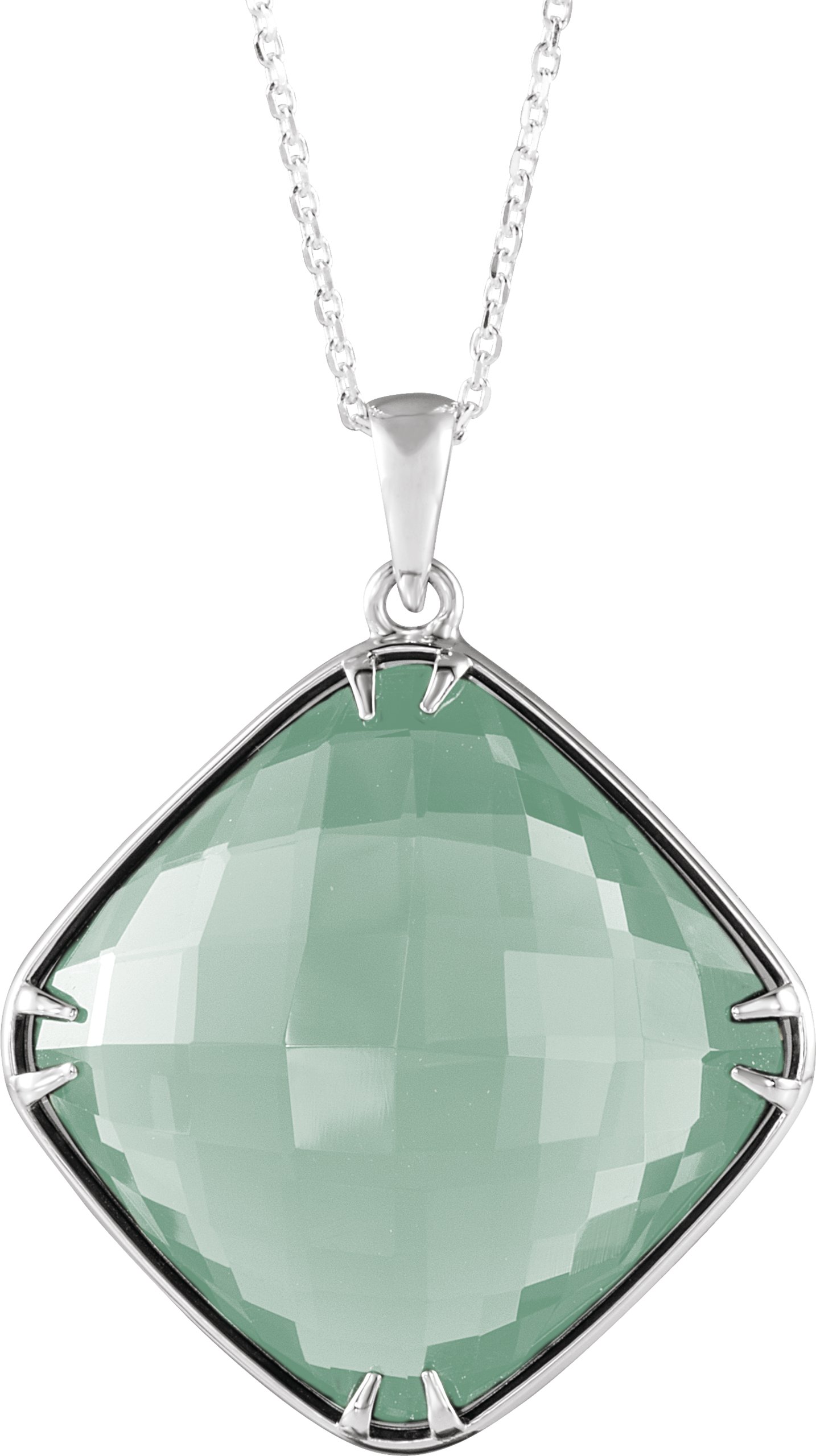 Cushion Claw-Prong Necklace or Pendant
