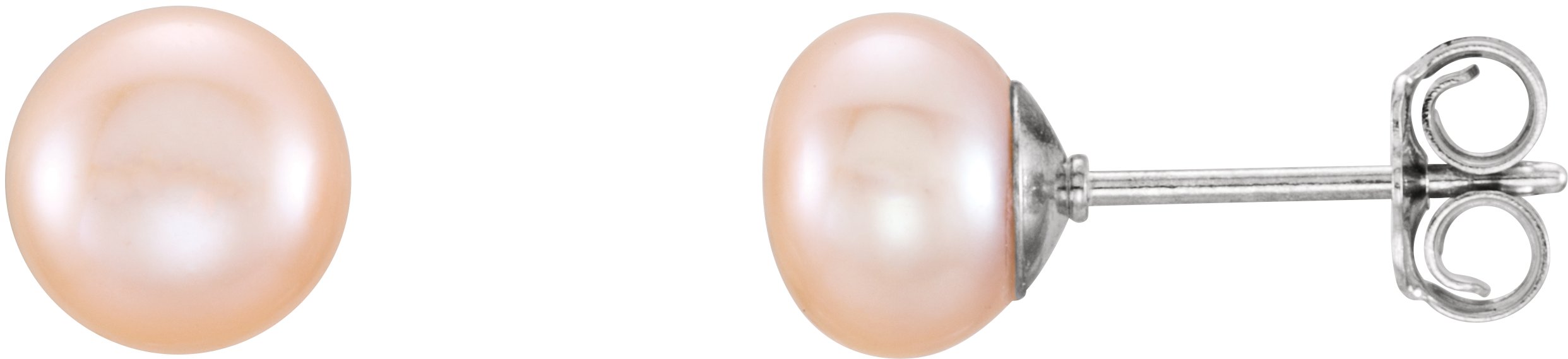 Button Pearl Stud Earrings