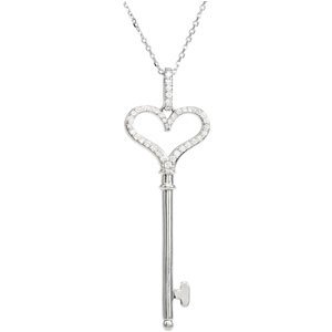 Heart Key Necklace or Pendant
