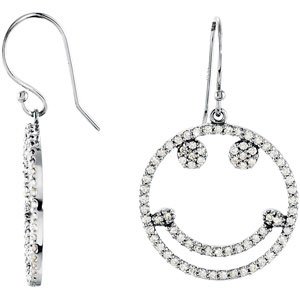 Accented Smiley Face Earrings