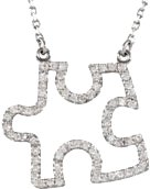 Accented Puzzle Piece Necklace