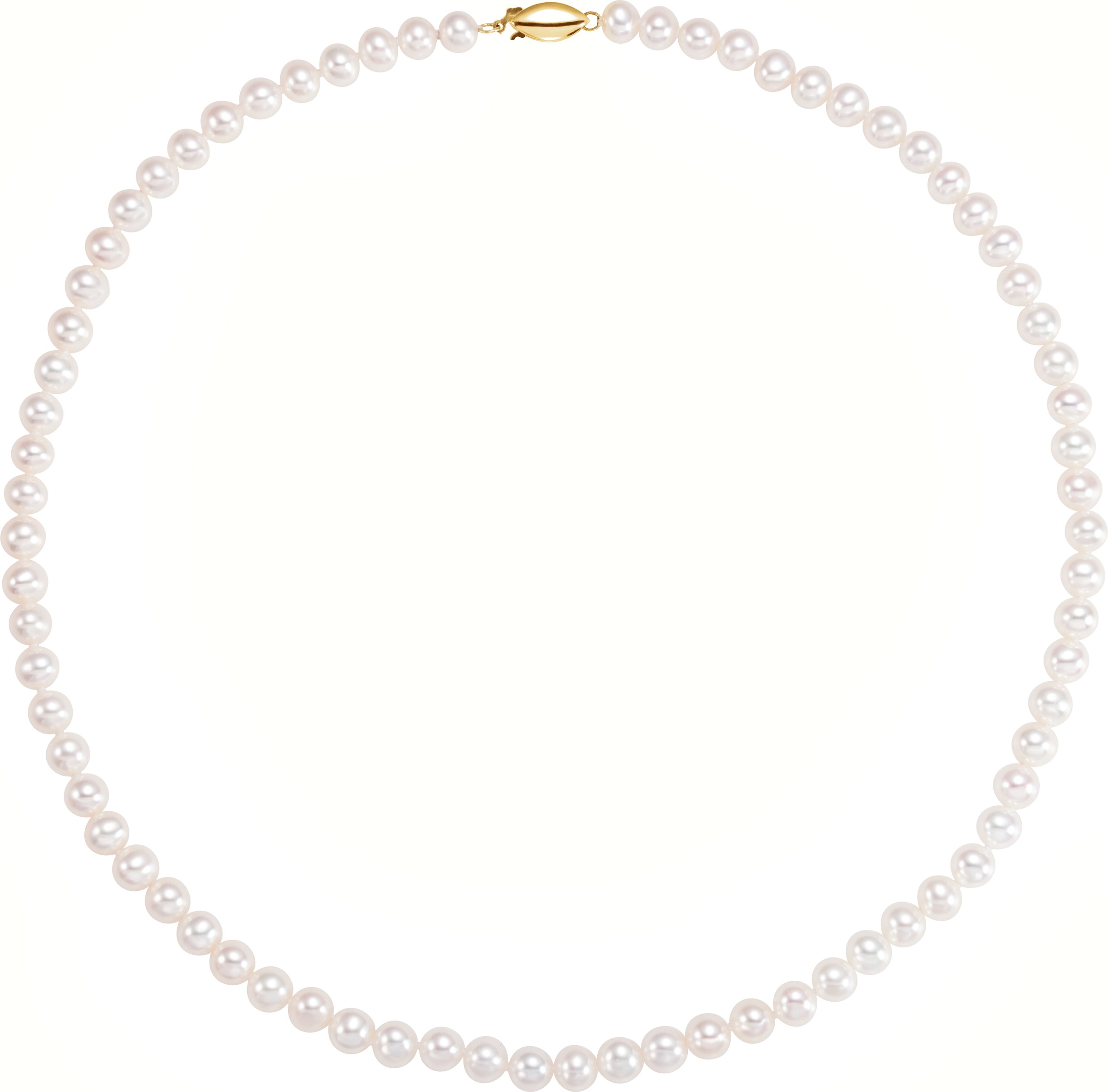 14K Yellow Panache® Cultured White Freshwater Pearl 18" Necklace