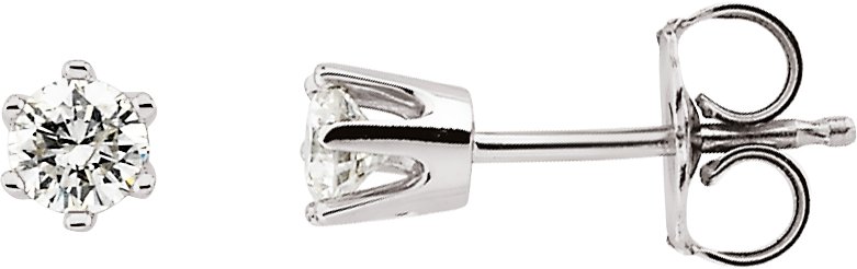 Round 6-Prong Stud Earrings