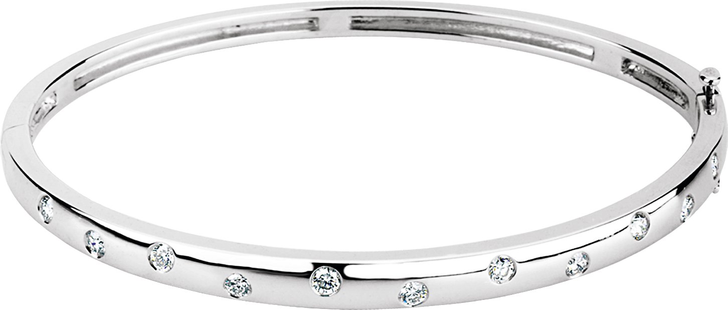 Accented Hinged Bangle Bracelet 