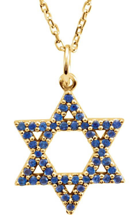 Accented Star of David Necklace or Pendant