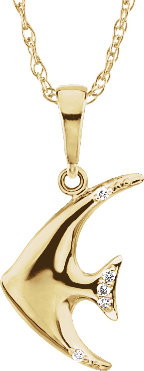 Accented Angel Fish Necklace