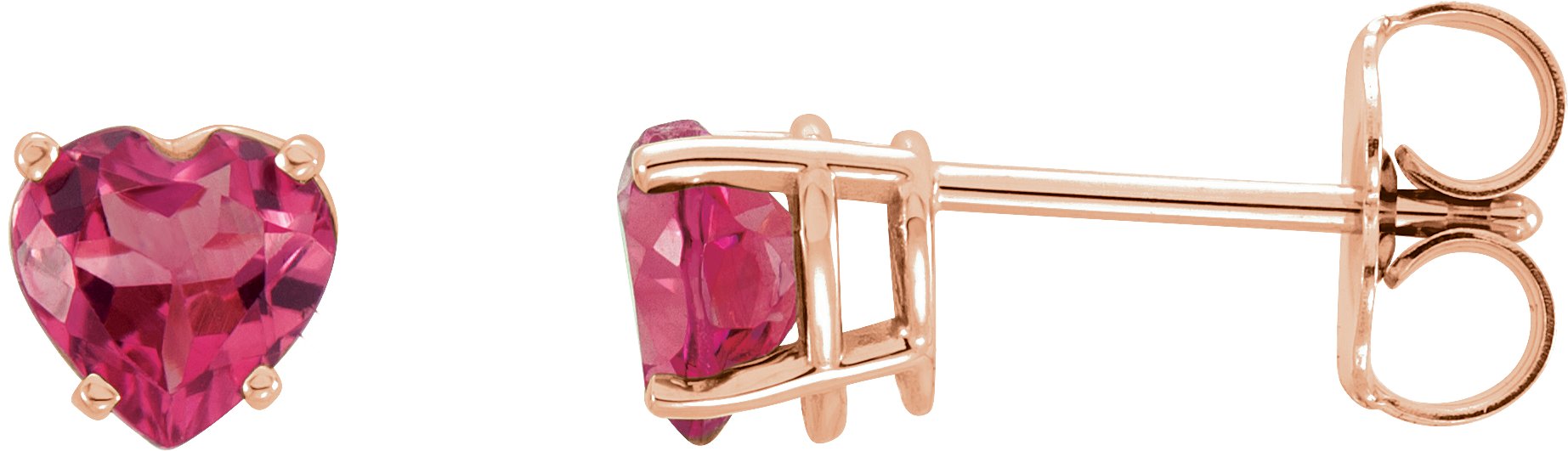 14K Rose Natural Pink Tourmaline Earrings