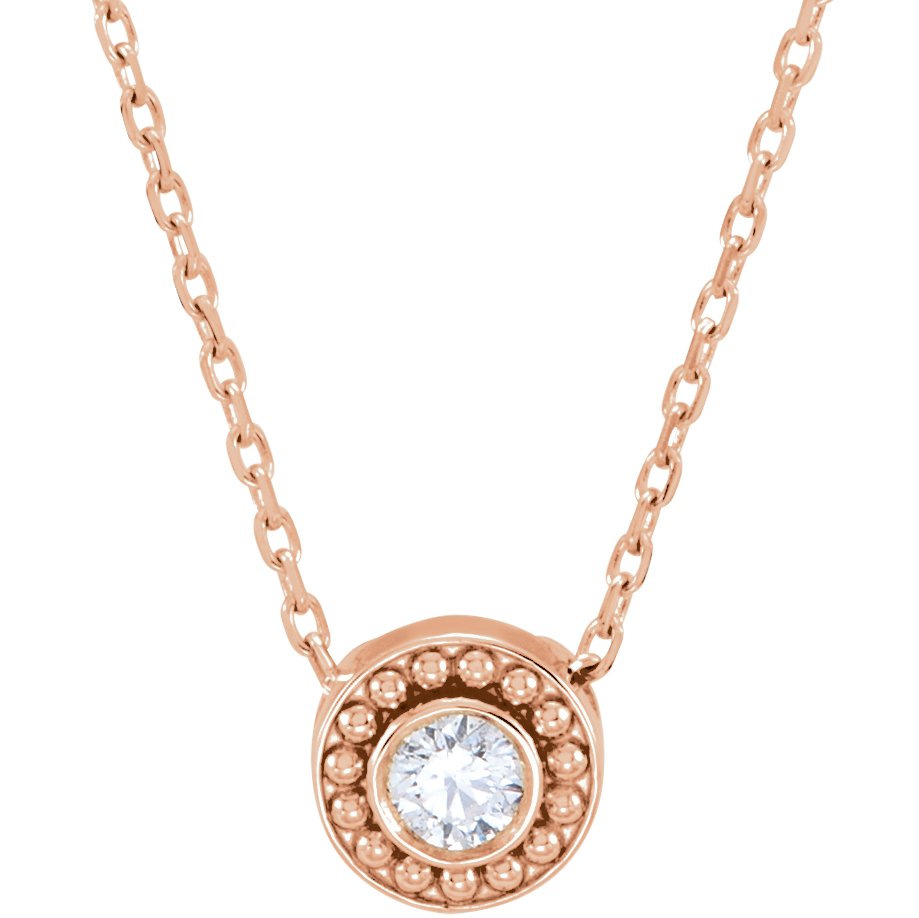 Beaded Bezel-Set Necklace