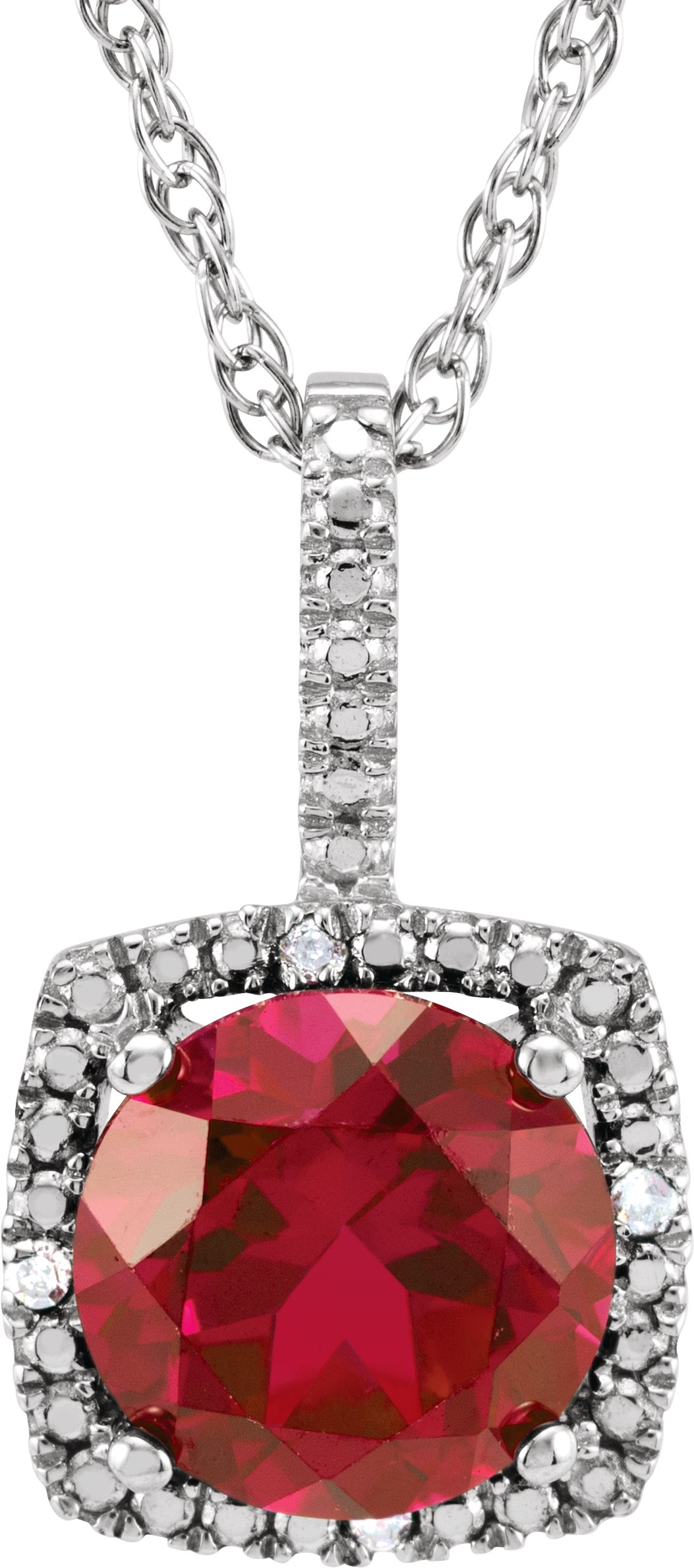 Halo-Style Birthstone Necklace