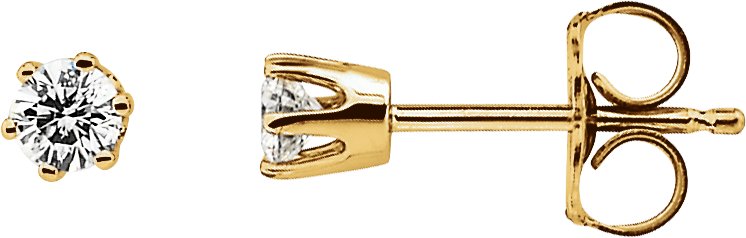 Round 6-Prong Stud Earrings
