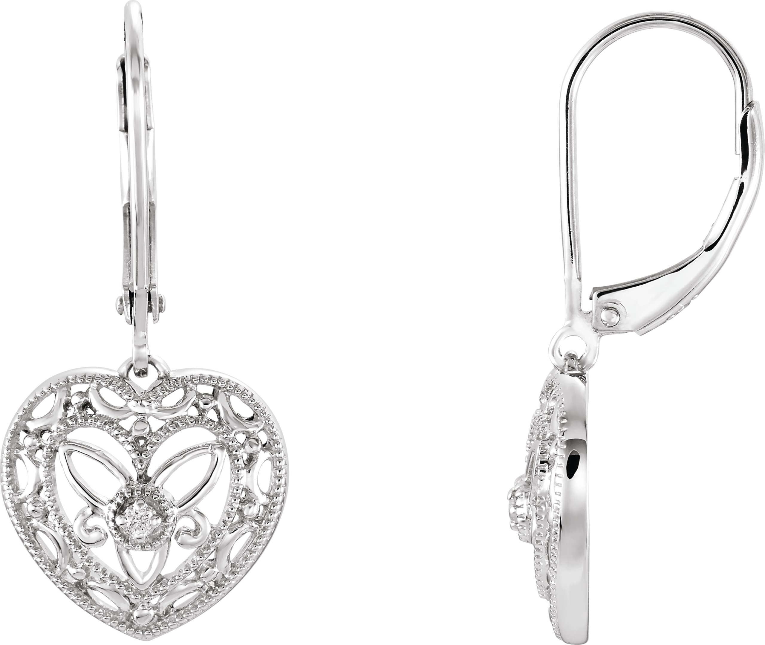 Granulated Filigree Heart Earrings