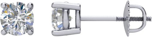 Round 4-Prong Stud Earrings