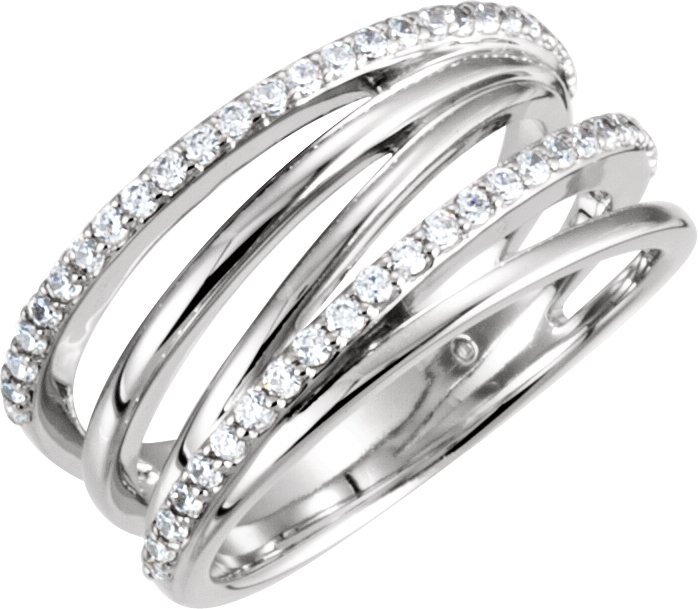 Accented Criss-Cross Ring
