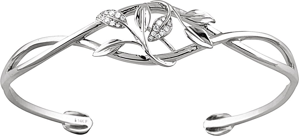 Accented Floral Cuff Bracelet