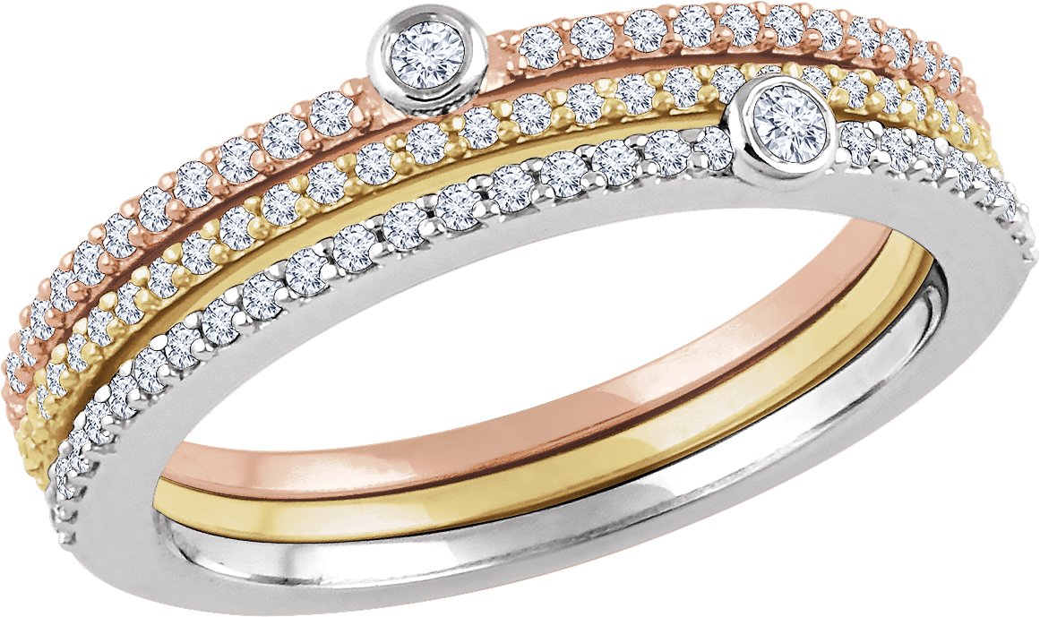 Tri-Color Stackable Ring Set