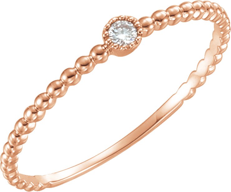 Beaded Bezel-Set Solitaire Ring