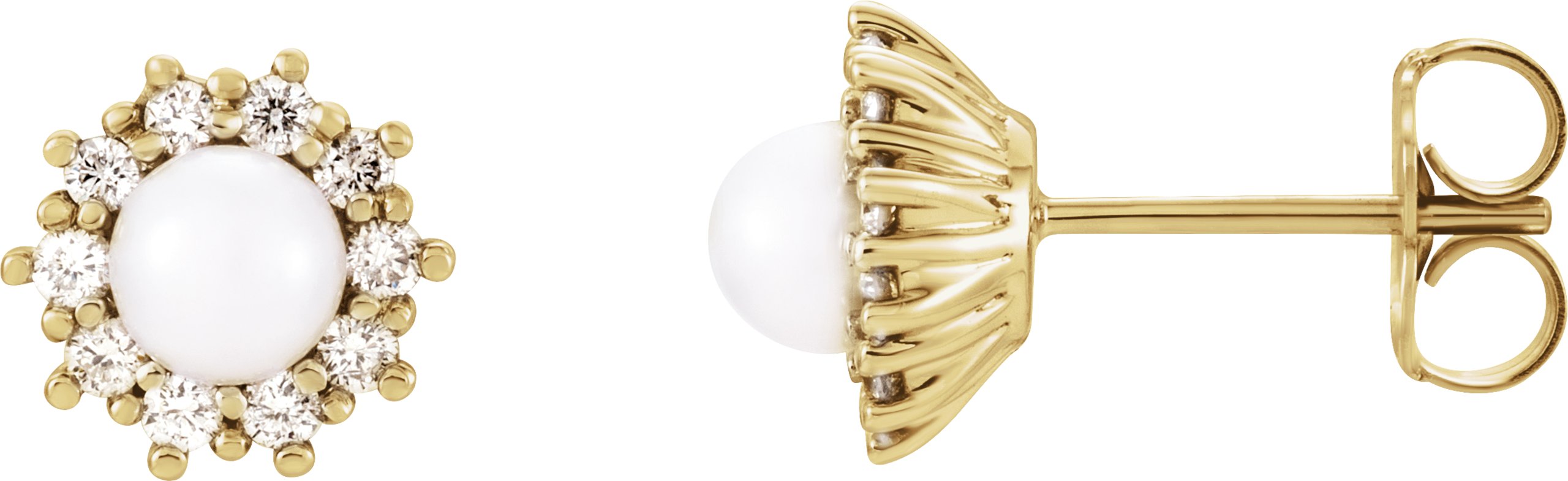 Halo-Style Pearl Earrings