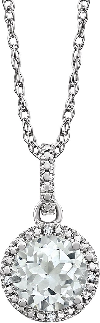 Halo-Style Birthstone Necklace