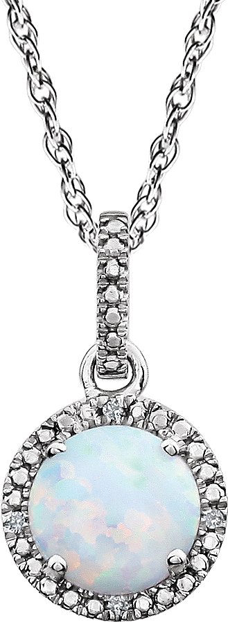 Halo-Style Birthstone Necklace