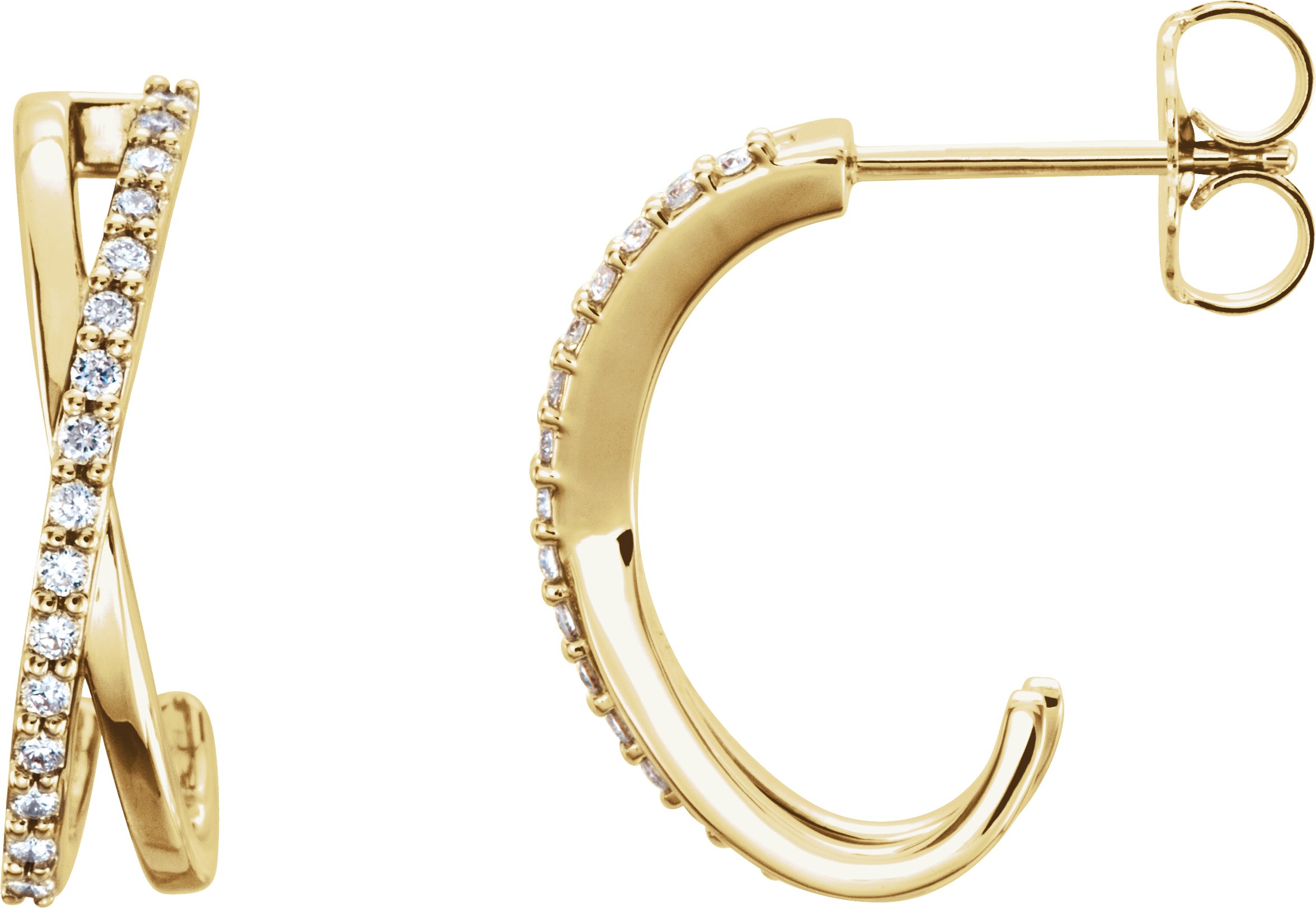 Criss-Cross J-Hoop Earrings