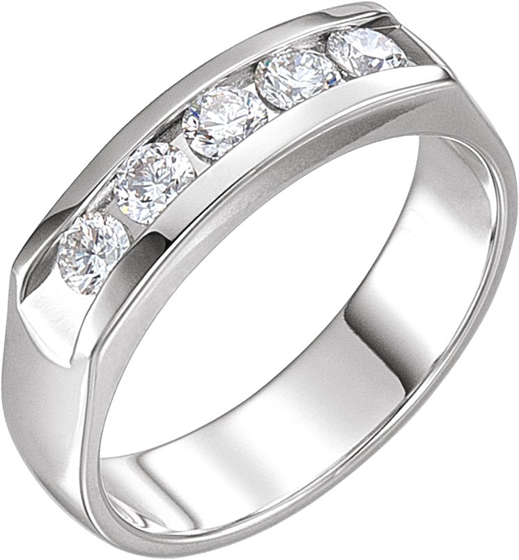 Channel-Set Five-Stone Band