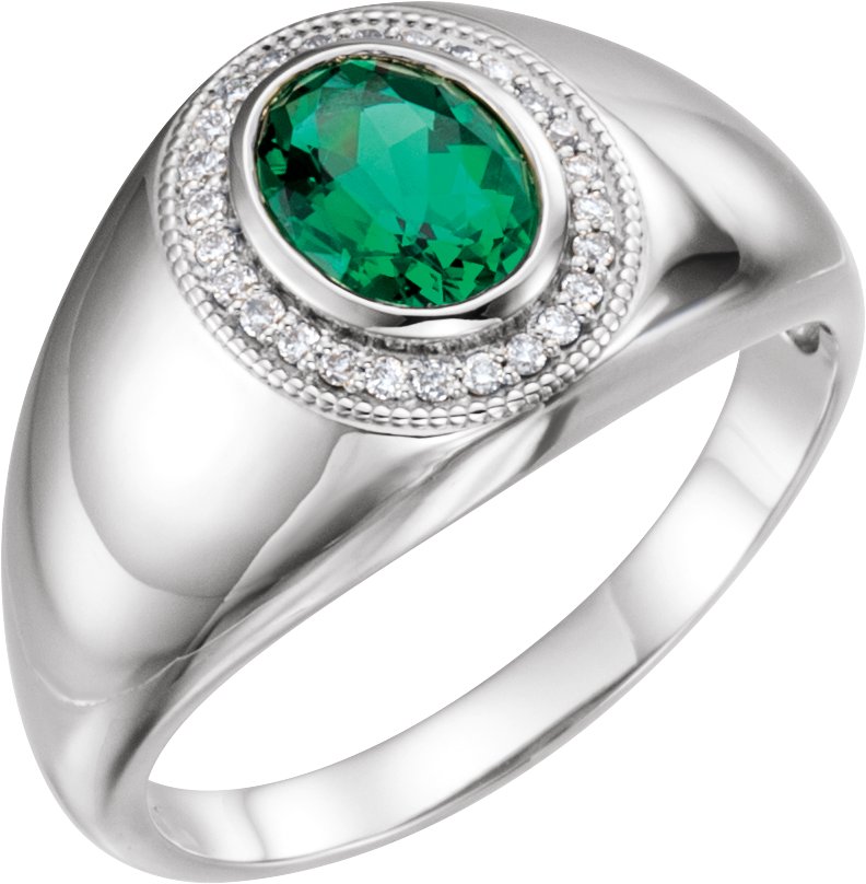 Bezel-Set Halo-Style Ring