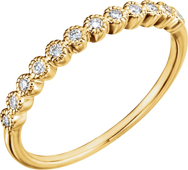 14K Yellow 1/6 CTW Natural Diamond Anniversary Band Size 4.5