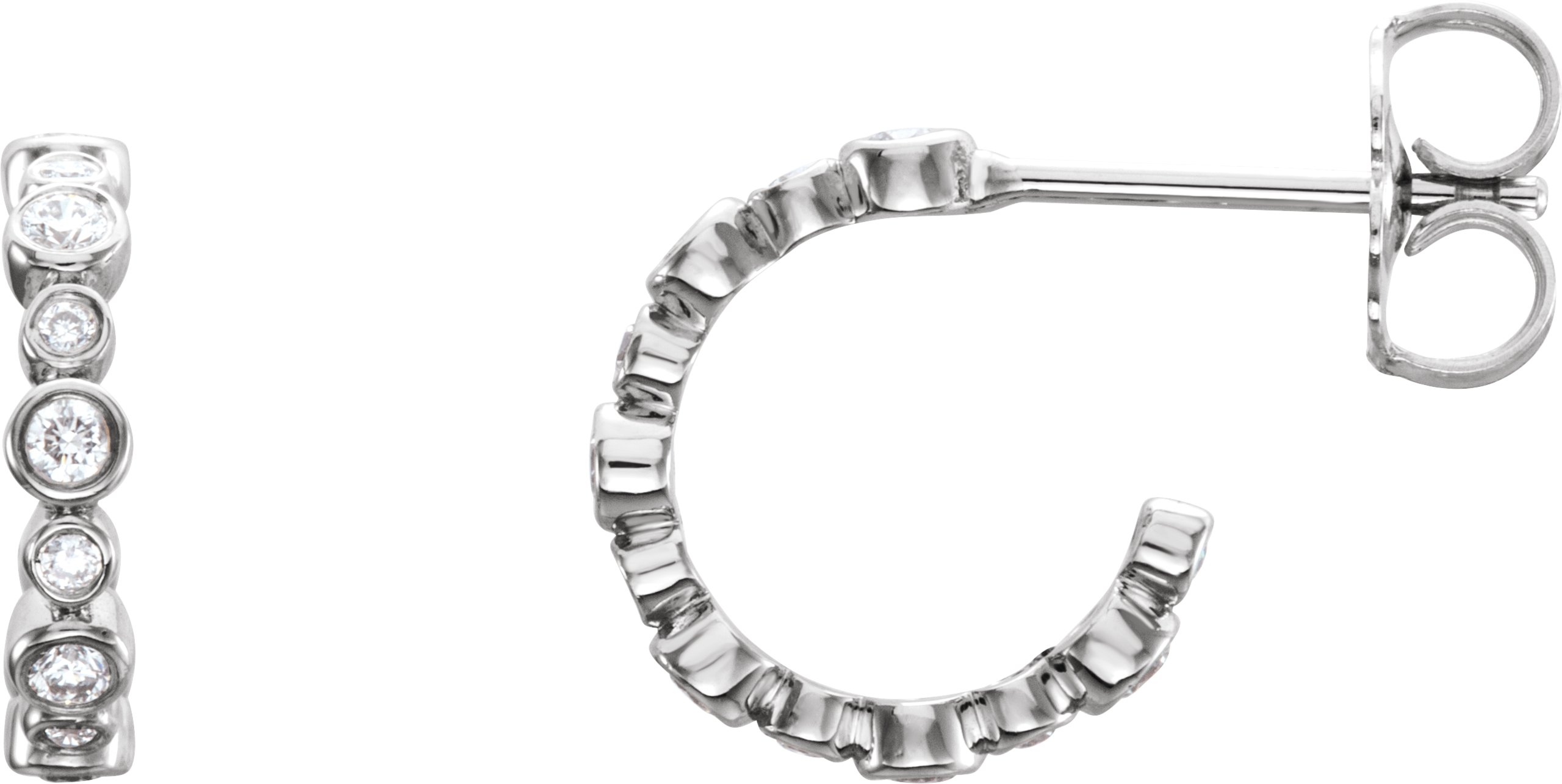 Bezel-Set Hoop Earrings