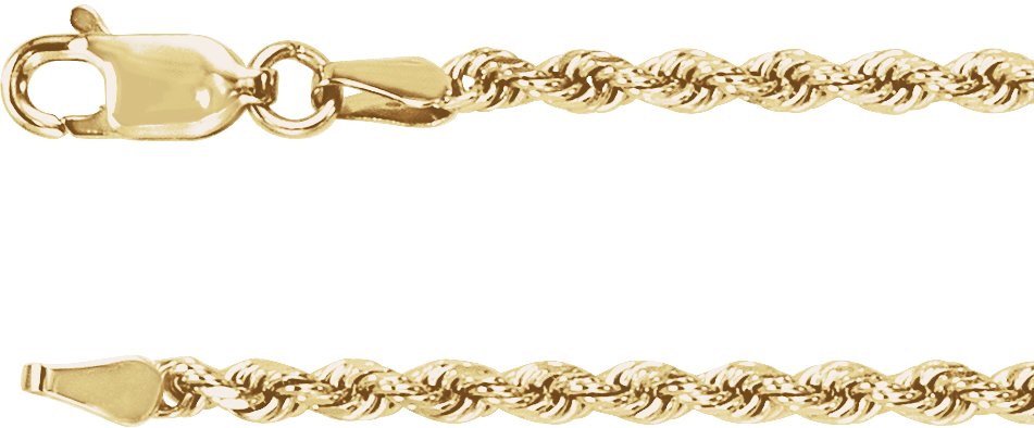 2.4 mm Diamond-Cut Rope Chain