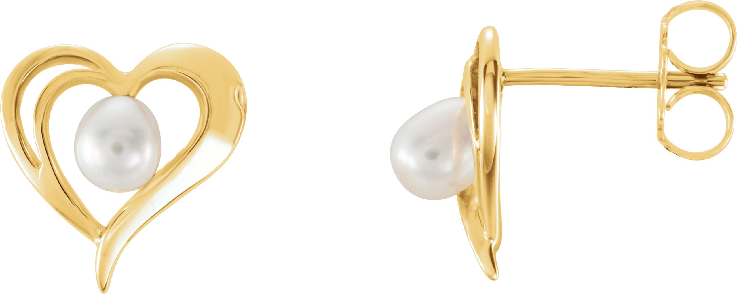 Pearl Heart Earrings