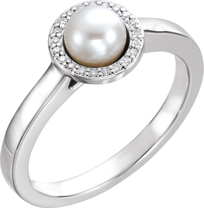 Halo-Style Pearl Ring